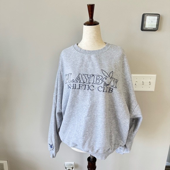 PacSun Playboy Bunny Baggy Soft Gray Fleece Crew Neck Sweatshirt - Picture 8 of 8